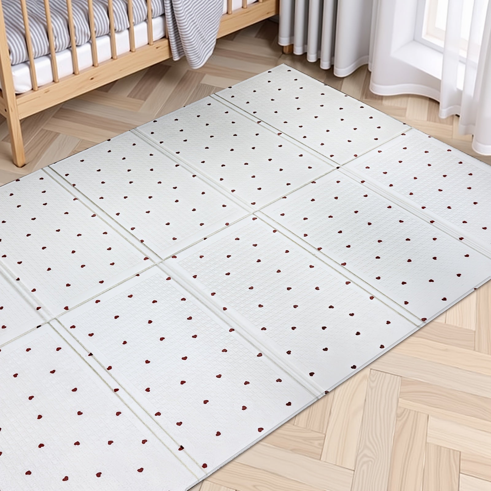 Children's Play Mat Waterproof Foldable Soft Foam Nursery Floor Mat with Minimalist Patterns