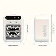 Portable White Desktop Air Cooler Humidifier Misting Fan Rechargeable Battery Office Dorm Home