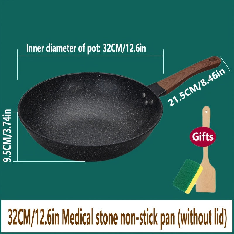 Cast Iron Skillet 30cm Non-Stick Coating Induction Gas Cooktop Egg Steak Pan