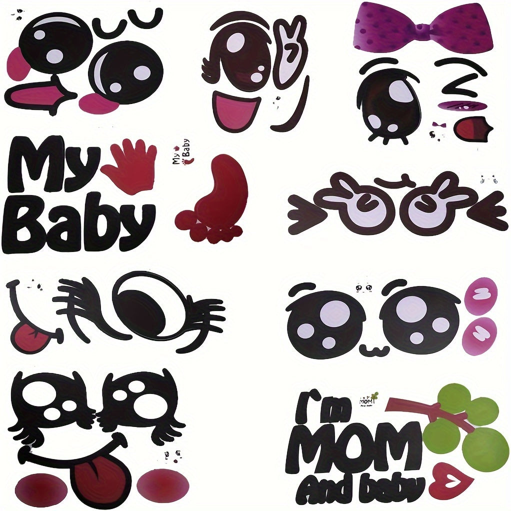 Set of 9 Funny Cute Pregnancy Belly Stickers for Maternity Bump Decals and New Mom Gifts
