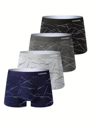 Men's Breathable Boxer Briefs Sweat-Wicking Polyester Spandex Four-Way Stretch Large