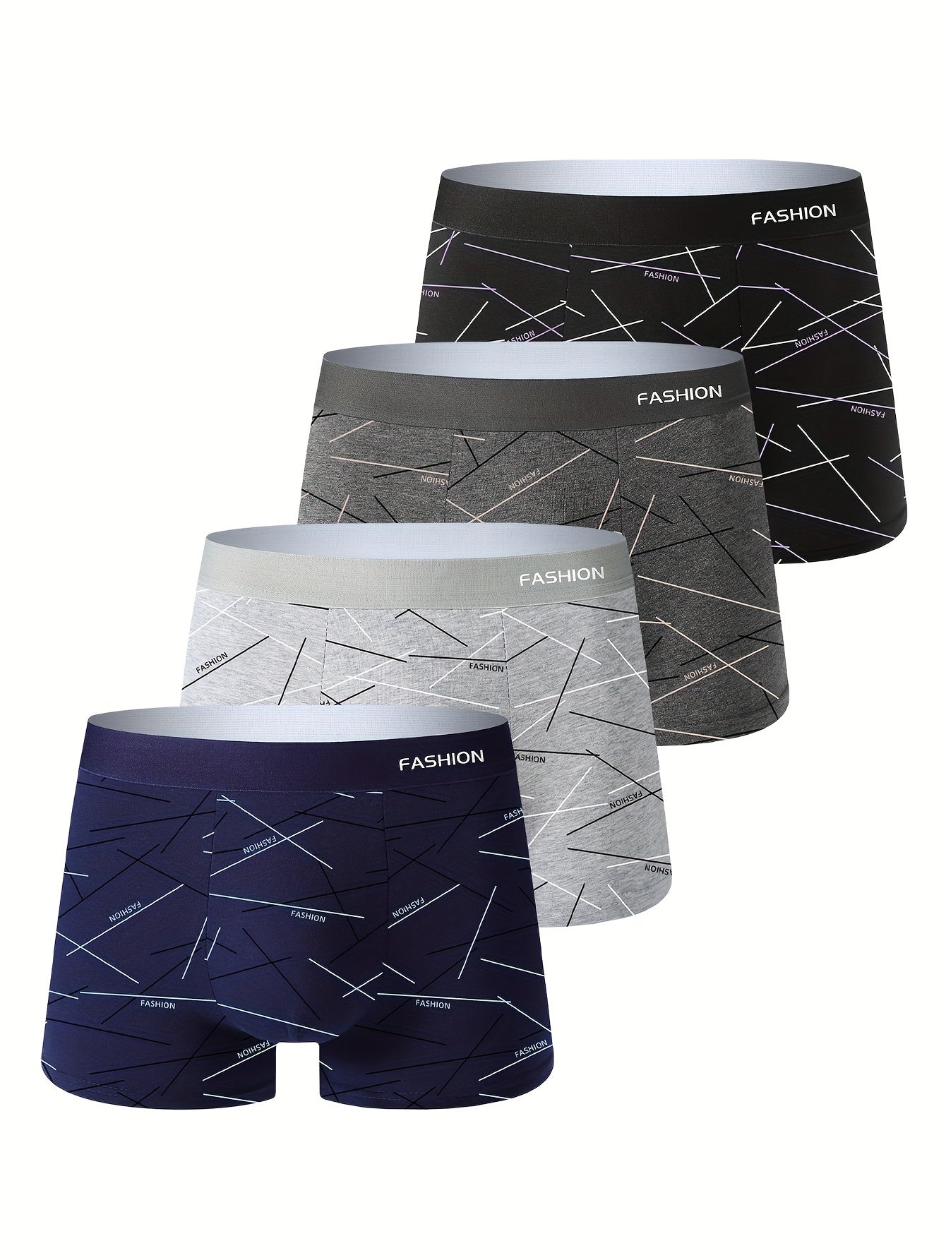 Men's Breathable Boxer Briefs Sweat-Wicking Polyester Spandex Four-Way Stretch Large