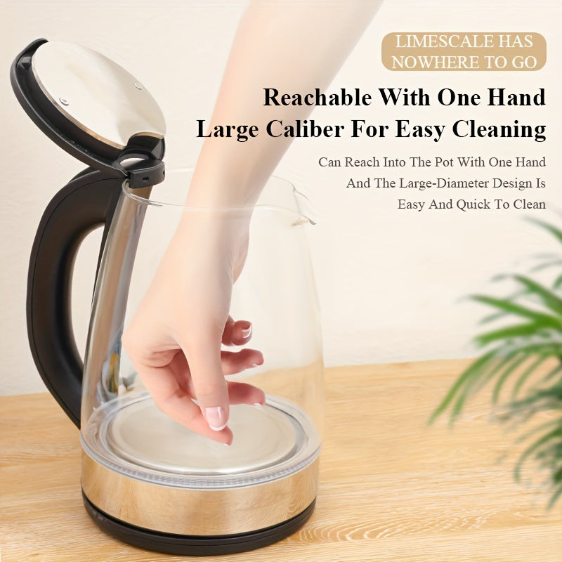 Electric Kettle 1.8L Borosilicate Glass 1500W for Coffee and Tea
