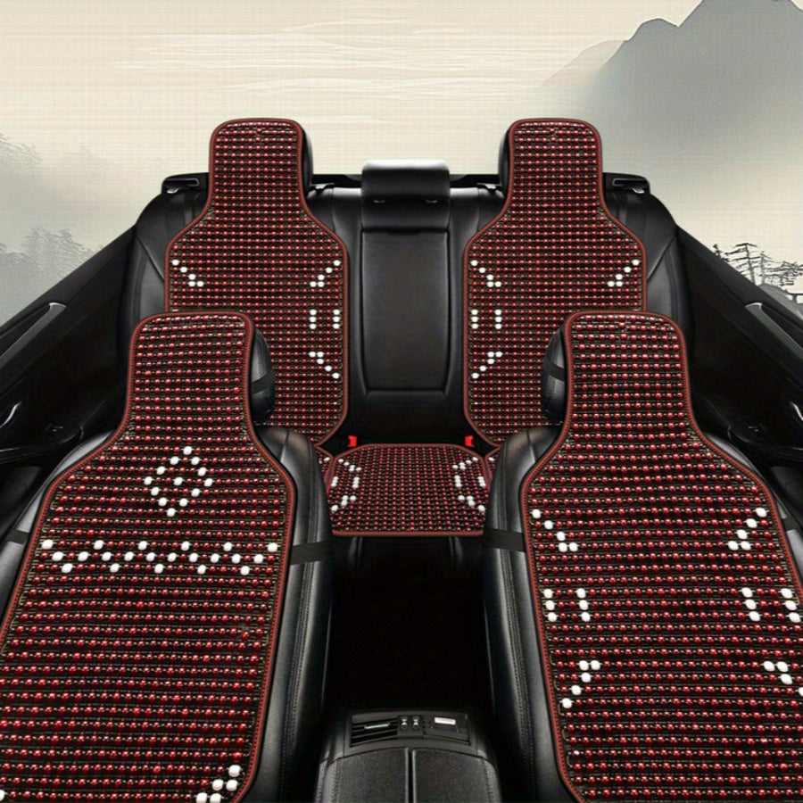 Car Seat Cooling Pad Summer Breathable Wooden Bead Single Seat Cushion