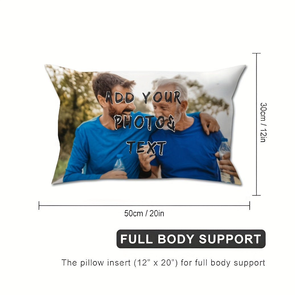 Personalized Double-Sided Plush Pillowcase with Photo and Text 30x50cm Gift