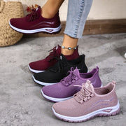 Women's Athletic Mesh Sneakers with Thick Sole and Non-Slip Outsole