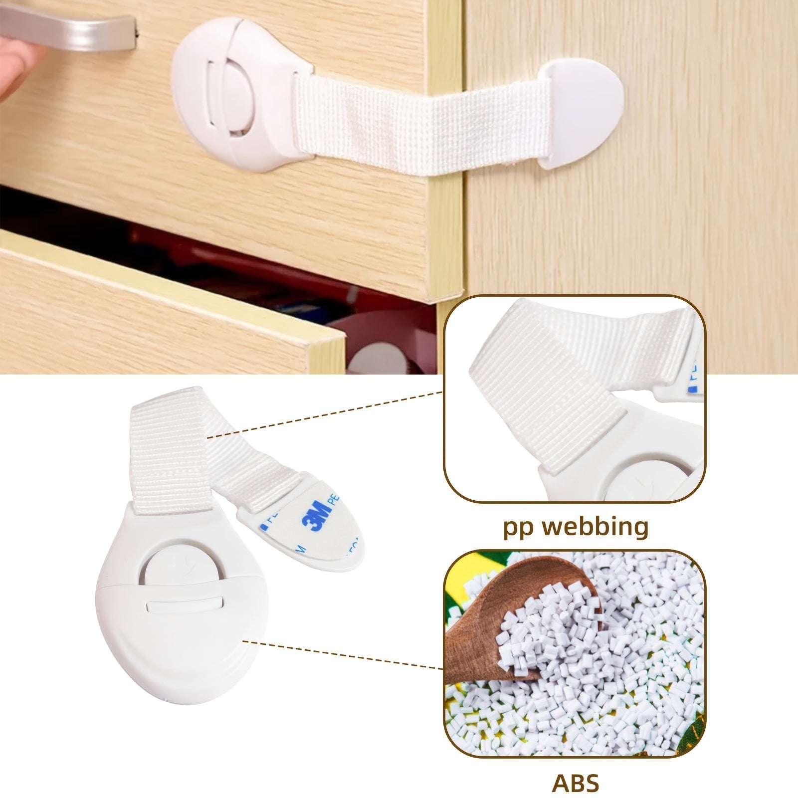 20/40 White Plastic Child Safety Locks for Cabinets Drawers Toilet Fridge