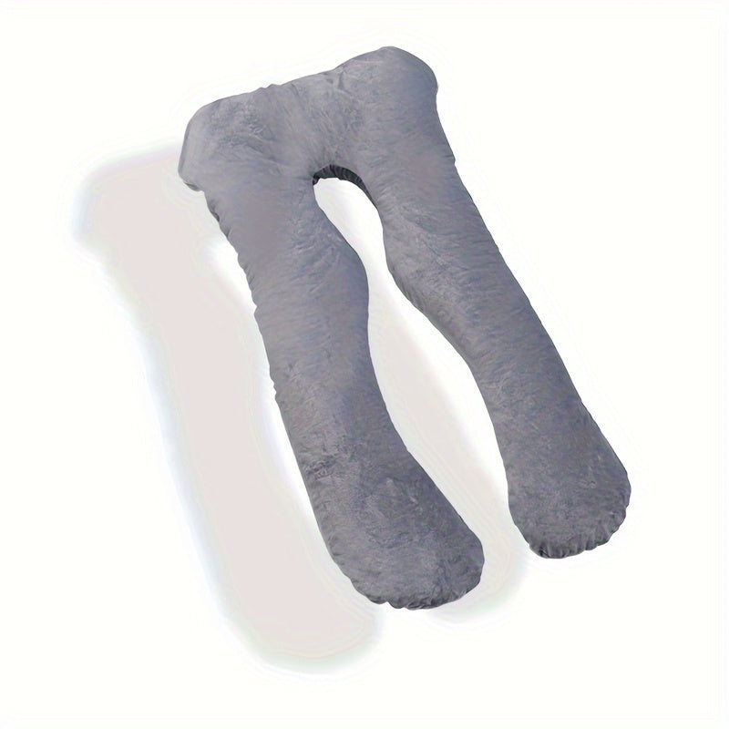 U-Shaped Maternity Pillow Full Body Support Plush Cover Included Gray Pink Blue Black