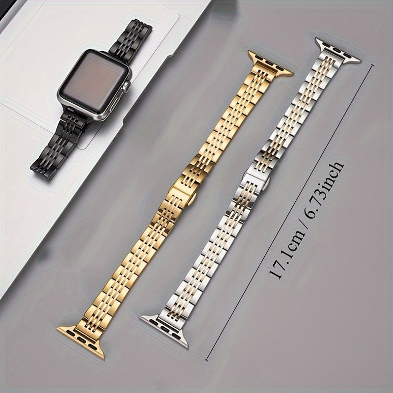 Ladies Thin Stainless Steel Replacement Watch Strap Compatible with 38mm to 49mm Series in Silver