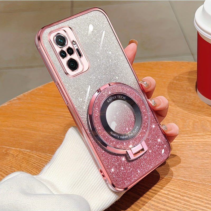 Glitter Magnetic Suction Phone Case for Redmi Note Series TPU Drop Proof
