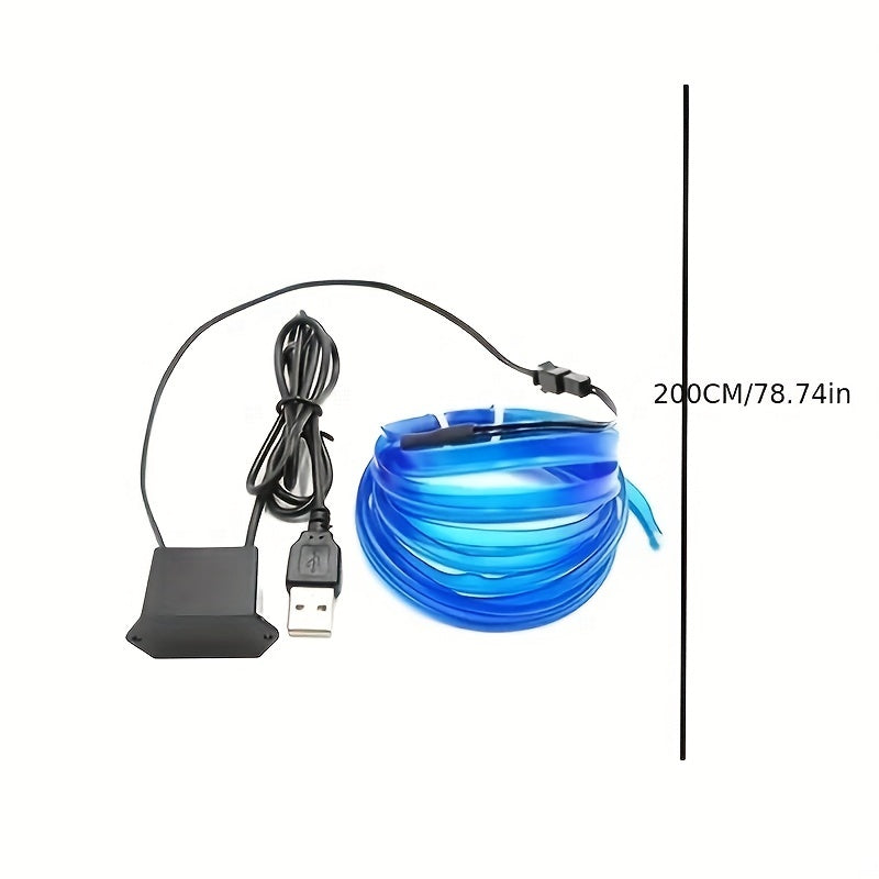 Car Interior LED Neon Strip Flexible Ambient Light USB Decoration