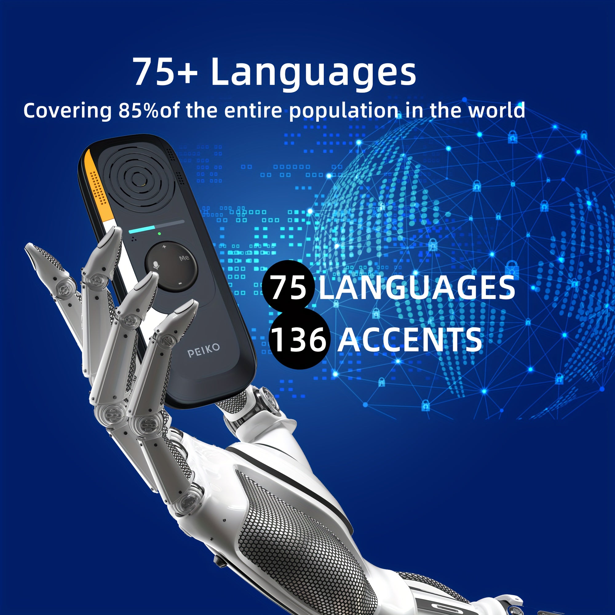 Wireless Two-Way Translation Device for 75+ Languages Offline Support
