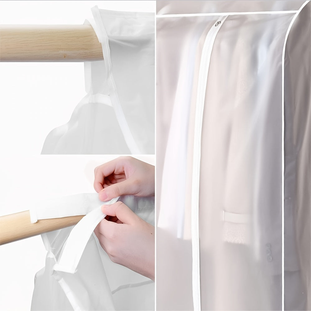 Large Capacity Translucent Garment Bag with Zipper for Suits Dresses and Jackets