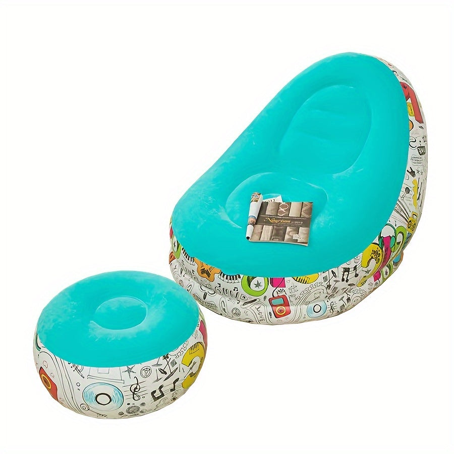 Red PVC Inflatable Lounge Chair with Backrest for Indoor and Outdoor Use