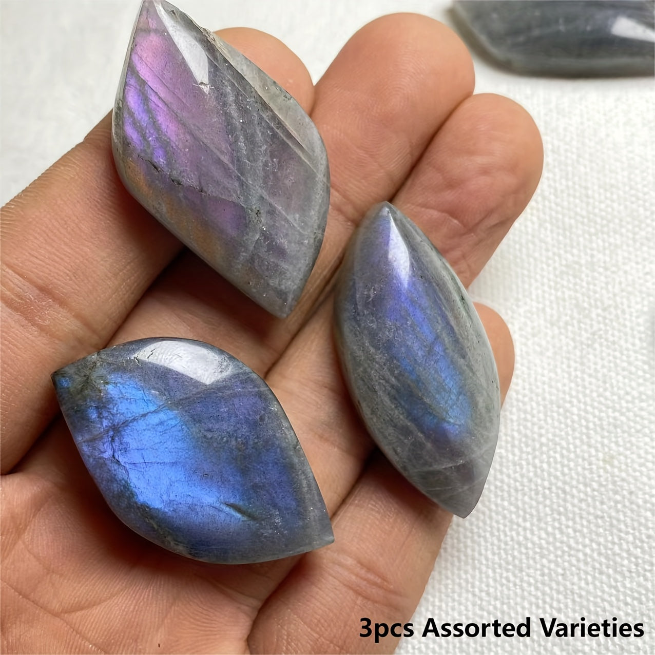 Two-Thirds Pieces Natural Purple Light Amethyst Gemstones Polished for Jewelry Making