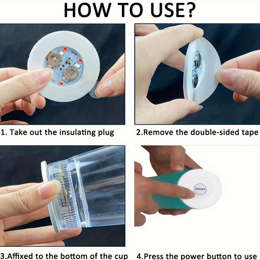 LED Coaster Stickers Sets of 1 5 or 10 for Drinking Glasses Wine Bottles Party Decor