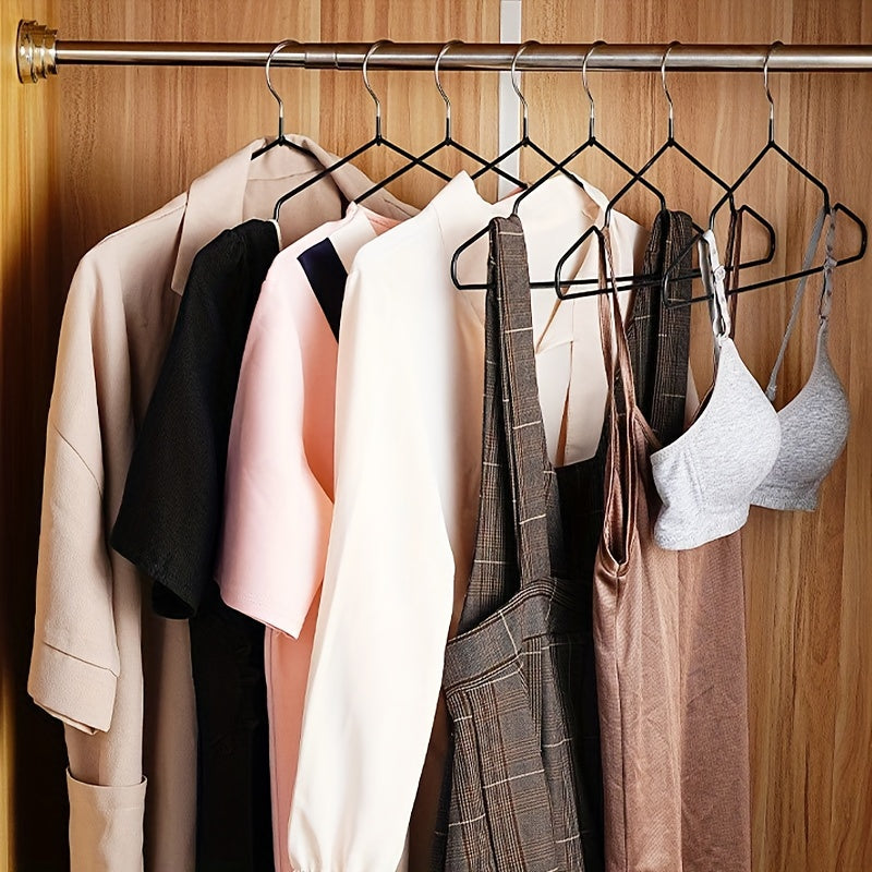 Set of 10 Plastic Coated Thick Hangers Waterproof Anti-Slip for Adult Wardrobe