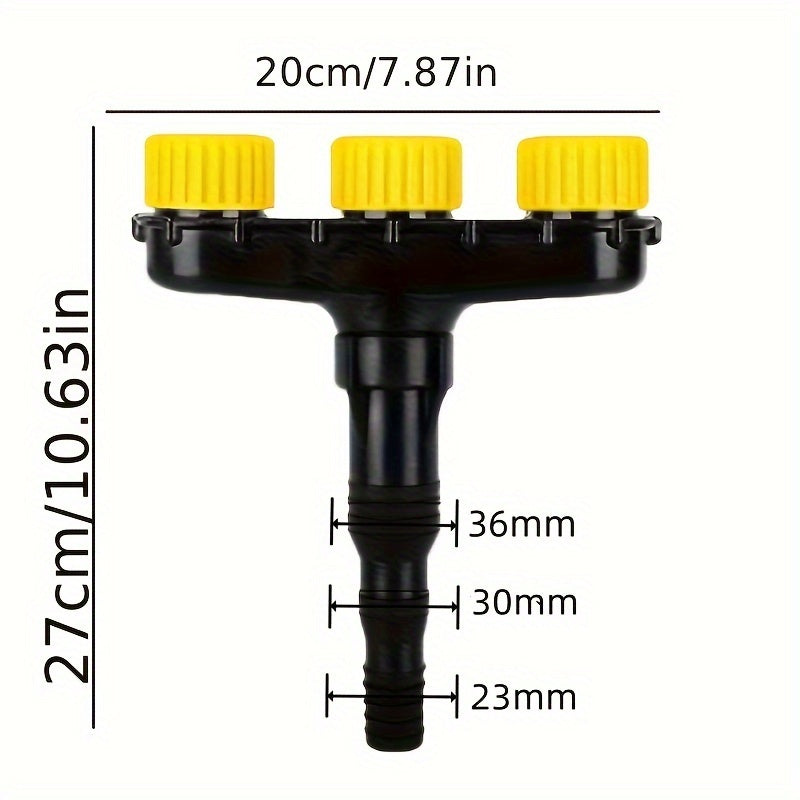Многофункциональный насадка для шланга с регулируемыми режимами распыления, прочная черная для газона и сада