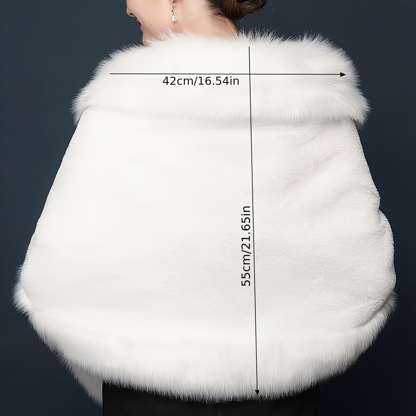 Women's Faux Fur Shawl Baroque Style Winter Wedding Wrap Windproof Warm Accessory