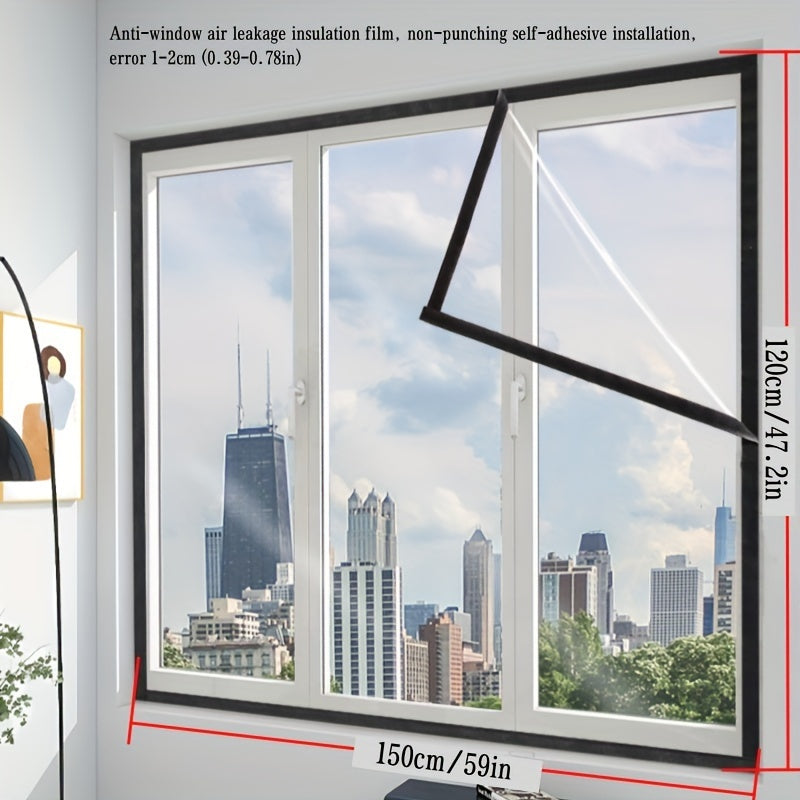 Thermal Insulation Window Film Windproof Leak-Proof Transparent for Glass Wood Aluminum Windows