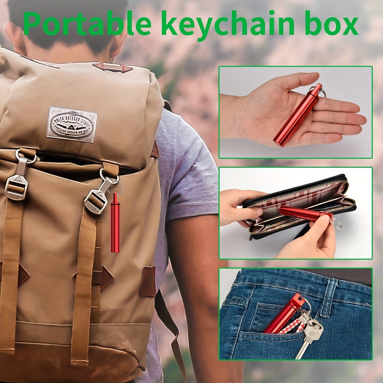 Portable Toothpicks Holder with Keychain for Travel and Outdoor Use