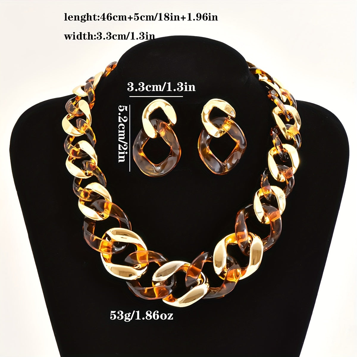 Women's Jewelry Set Acrylic Geometric Necklace and Earrings in Jelly Colors