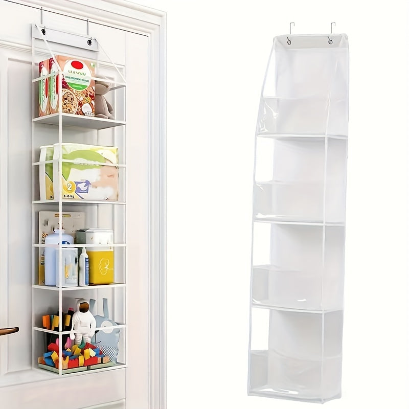 Multifunctional Storage Baskets Set with Transparent PVC Hanging Baskets for Kitchen Closet Organizing