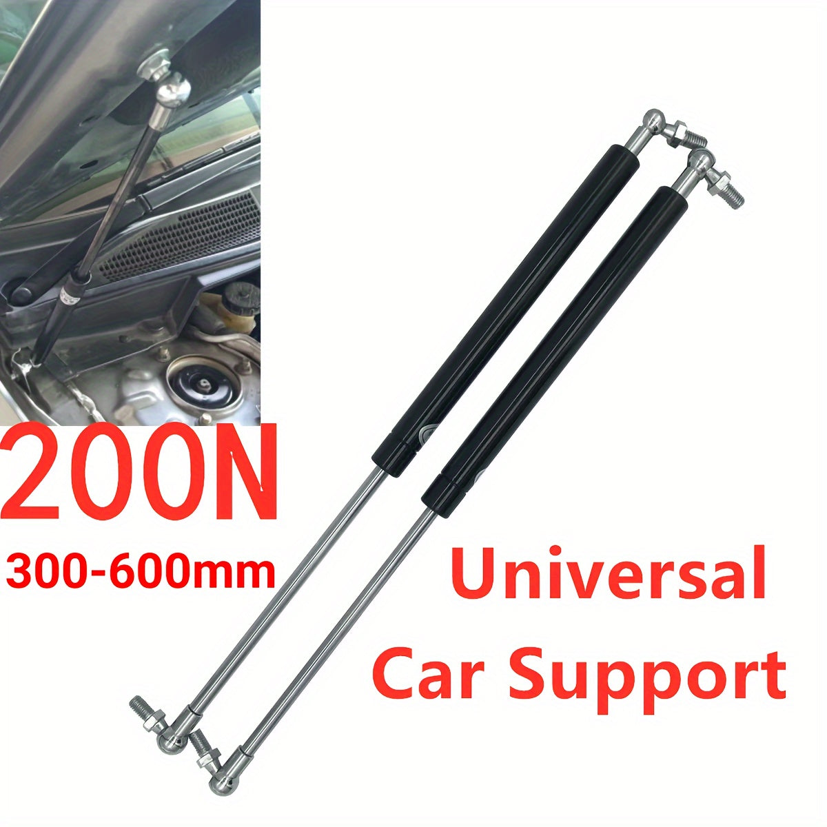 Universal 300-600mm Avtomobil shtrutlari 200N old va orqa kapot, bagaj shok, sprinqli amortizator