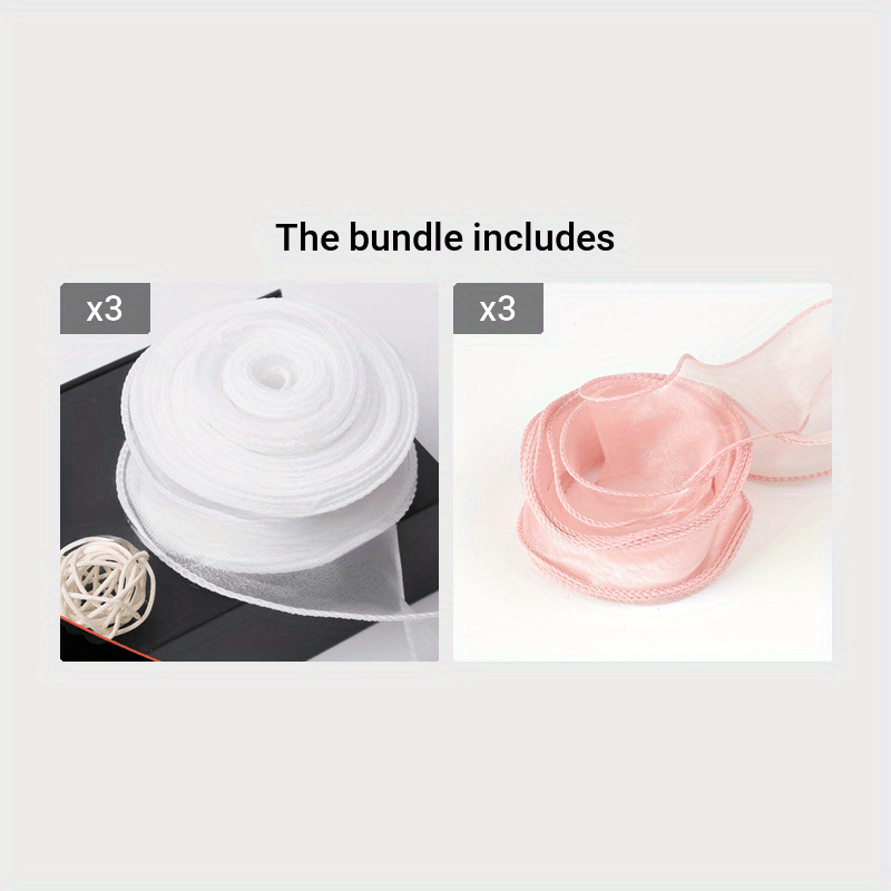 Sheer Wired Organza Ribbon with Floral and Gold Edge for Gift Wrapping and Crafts