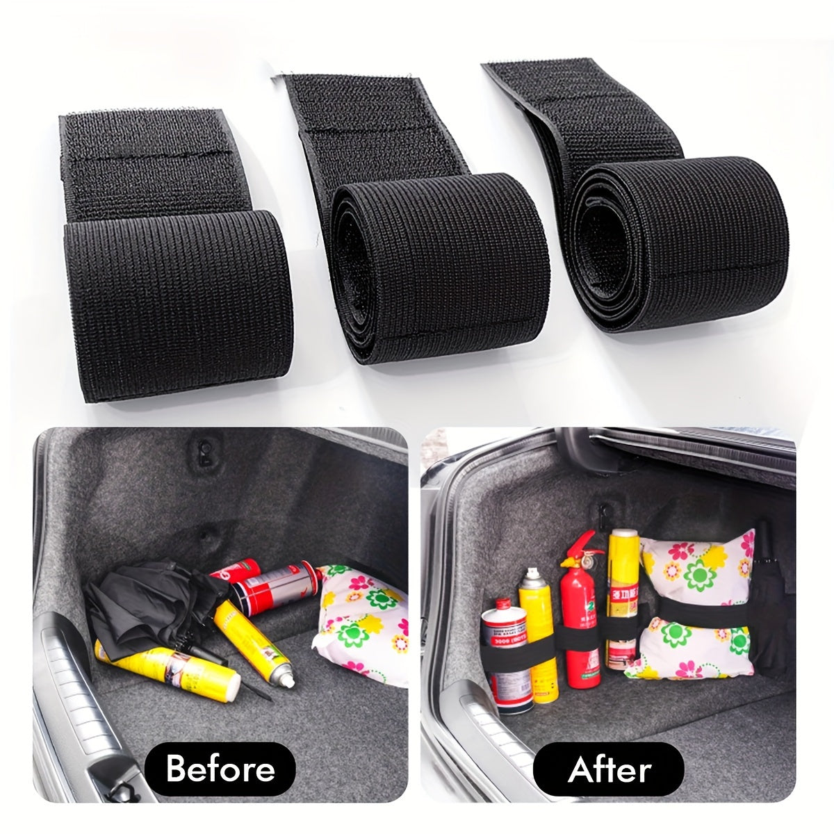 Universal Car Trunk Elastic Binding Belt for Item Storage and Organizer