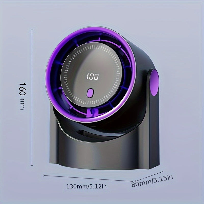 Portable USB Desk Fan Touchscreen Display 100 Speed Rechargeable Battery Office Bedroom Kitchen Camping