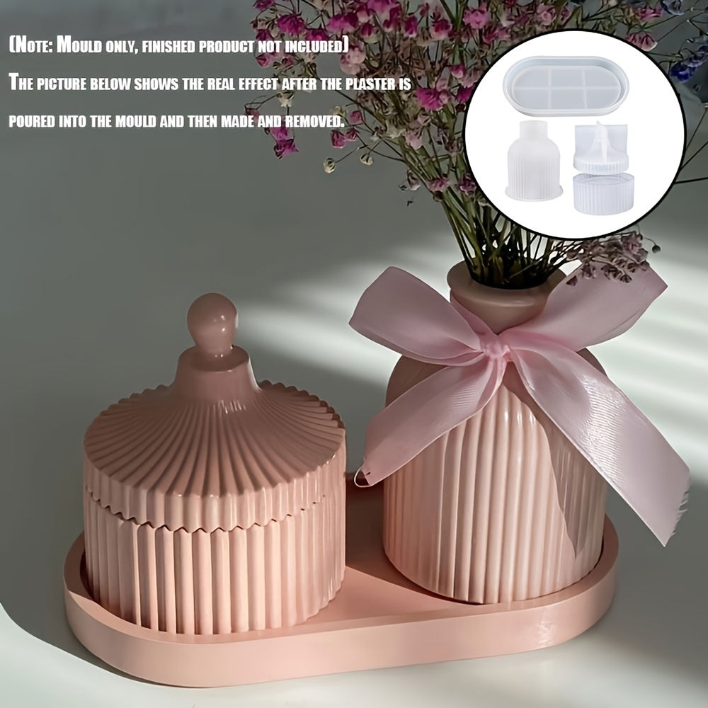 Set of 3 Oval Silicone Moulds for Trays Vases Jars DIY Resin Concrete Crafts