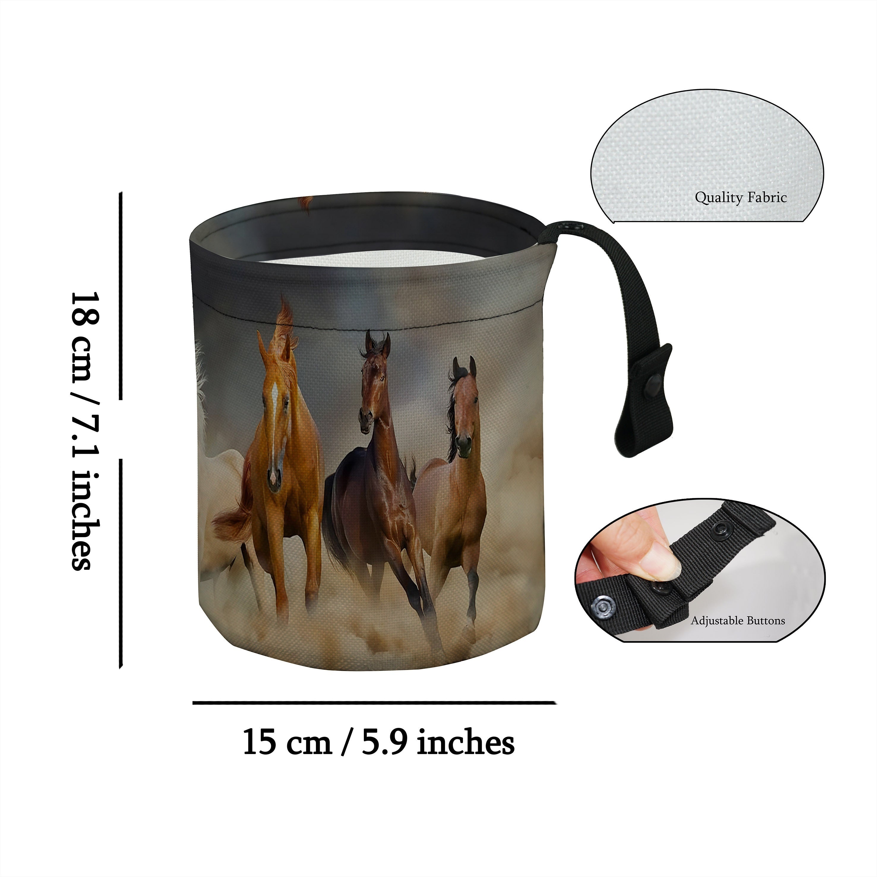 Мусорный бак для лошадиных карет с регулируемым ремнем, переносной органайзер для мусора