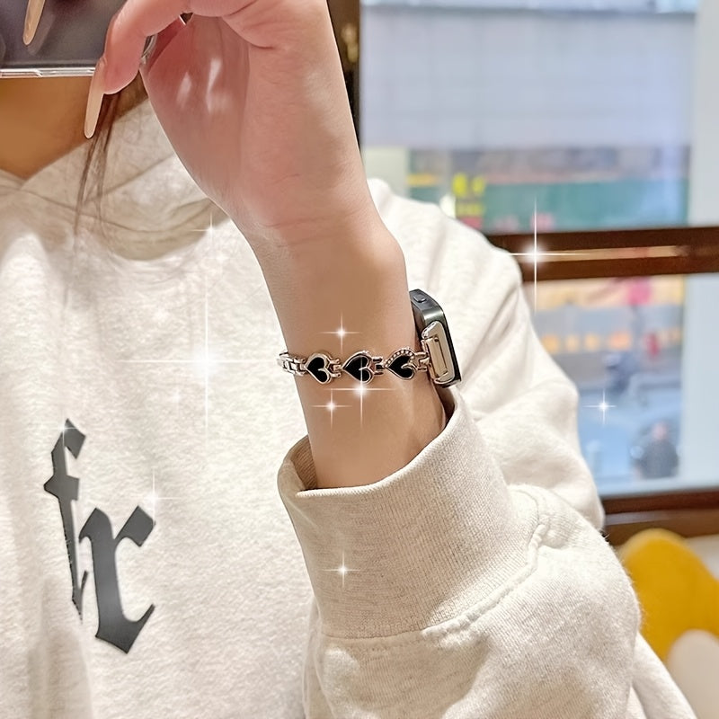 Stainless Steel Heart-Shaped Smartwatch Band NFC Quick Release for Huawei 9/8