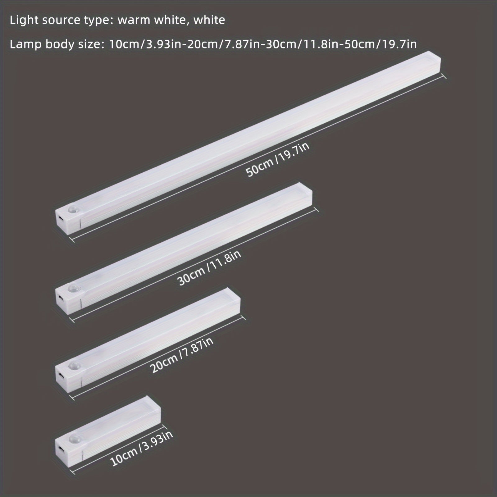 LED Motion Sensor Light with USB Rechargeable, Multiple Sizes for Indoor Use