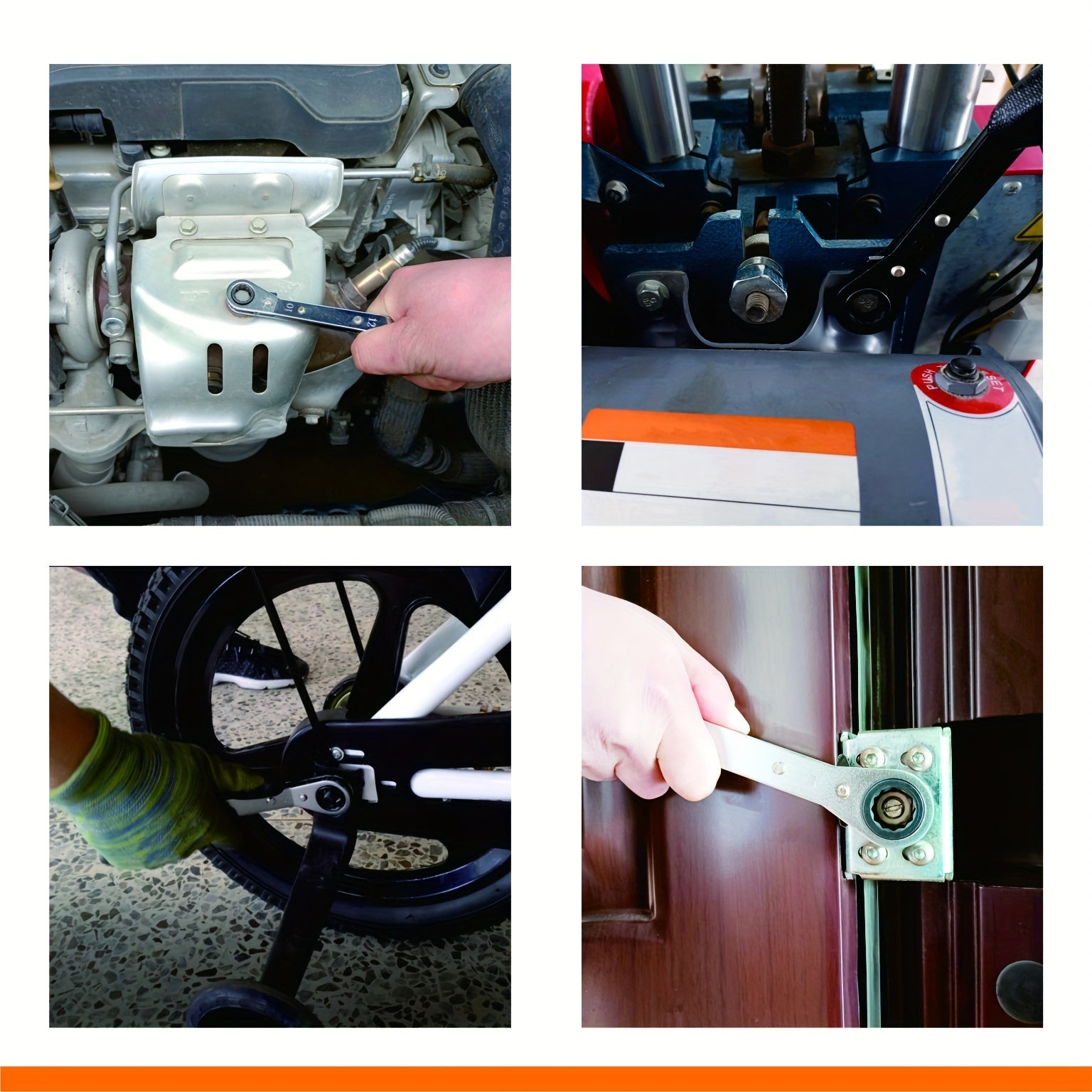 Juego de 5 llaves de carraca, herramientas manuales para reparación de autos, de doble extremo, duraderas