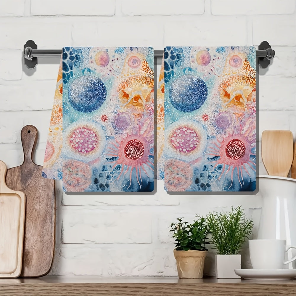 Ultra Soft Kitchen Towels Marine Life Design 40x60cm Absorbent Dish Hand Towels