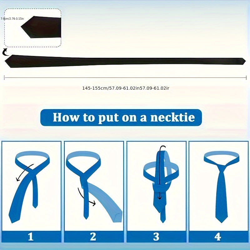 Men's Solid Color Silk Tie for Business Formal Attire