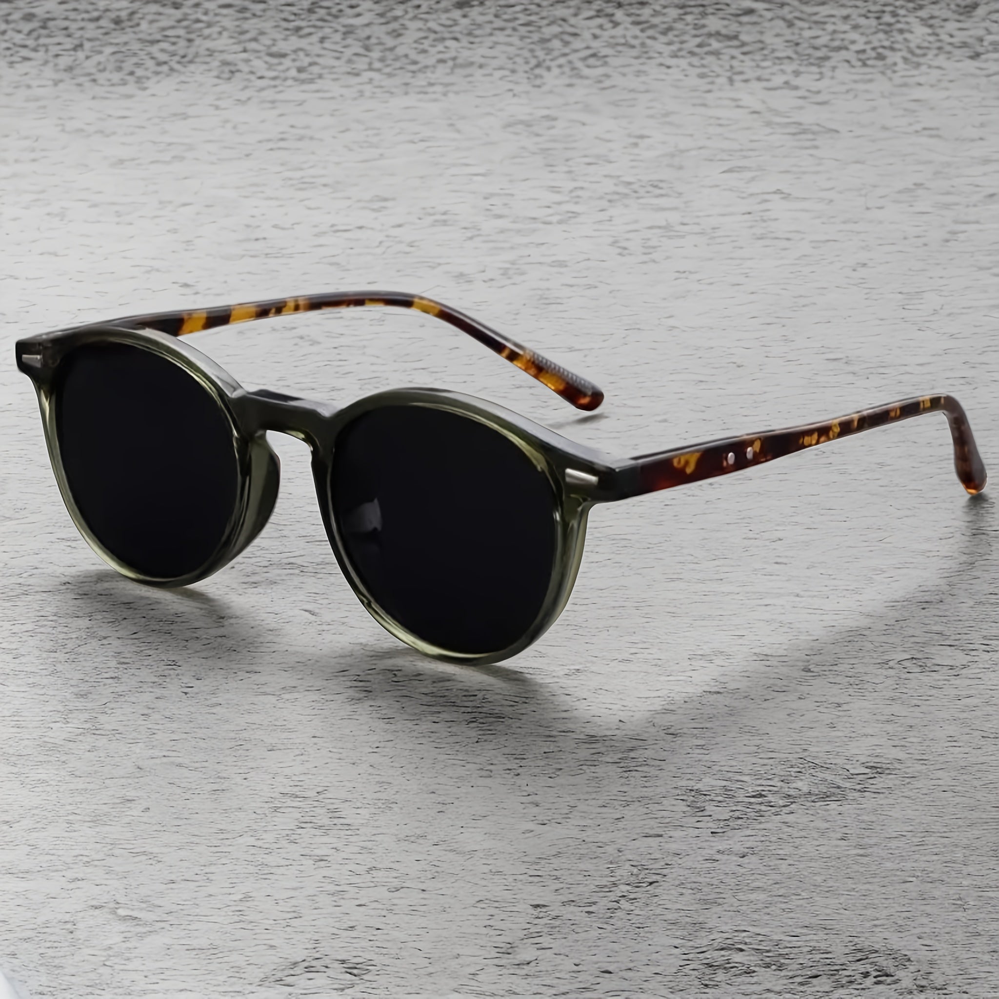 Vintage Oval Glasses with Rice Rivets for Camping and Vacation Durable PC Frame