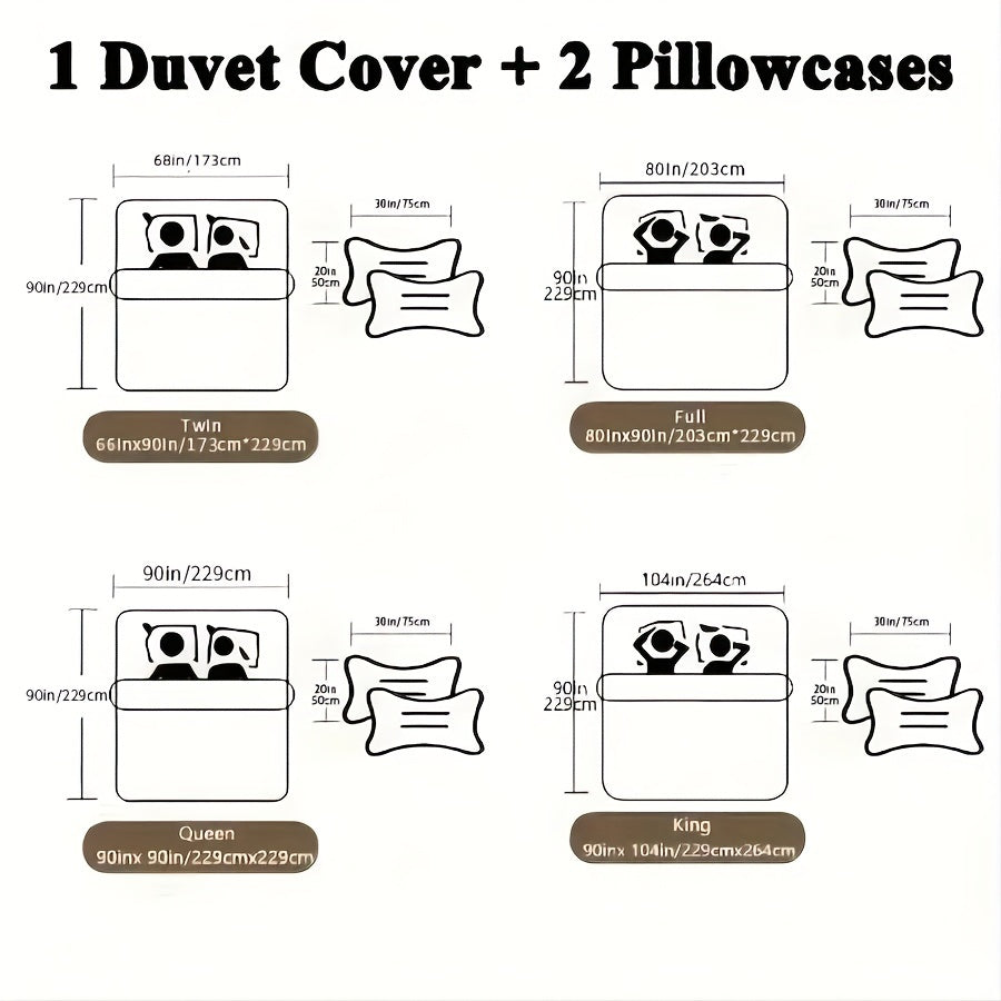 Soft Cozy Love Heart Duvet Cover Set with Zipper Closure and Pillowcases for All Seasons