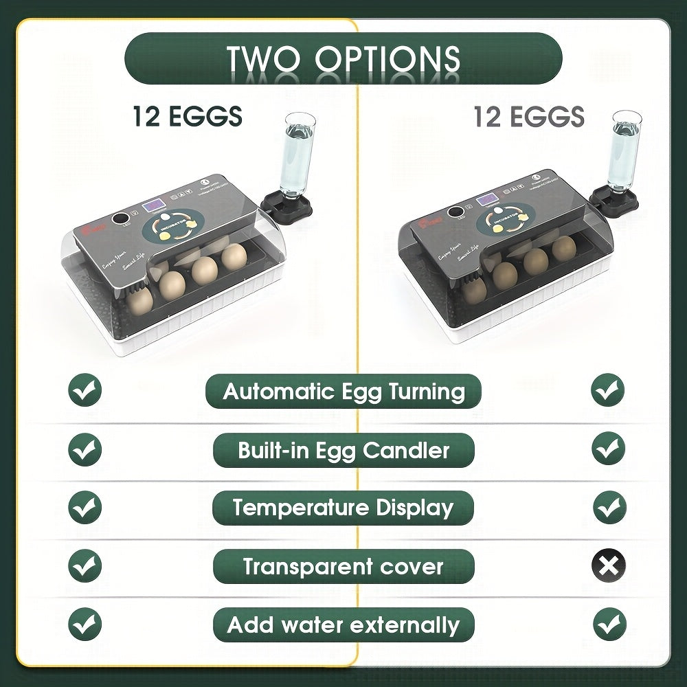 12 avtomatik inkubatorlar qushchilik uchun 220V Evropa rozetkasi