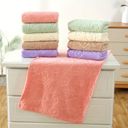 Set of 5 Cartoon Bear Microfiber Bath Towels in Pastel Colors for Bathroom Kitchen Living Room