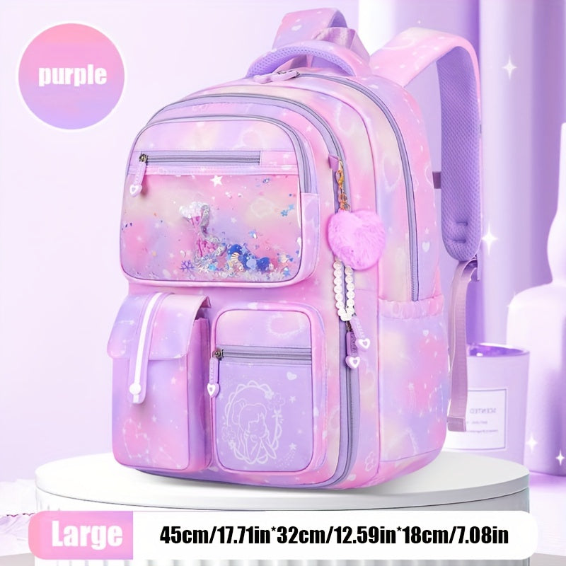 Children's Waterproof Gradient Backpack with Spine Protection for Primary School
