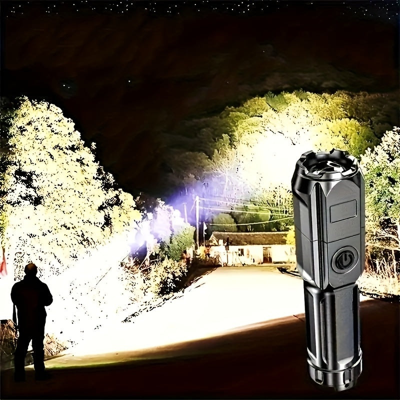 Portable Rechargeable Telescopic Flashlight with Zoom for Outdoor and Home Use