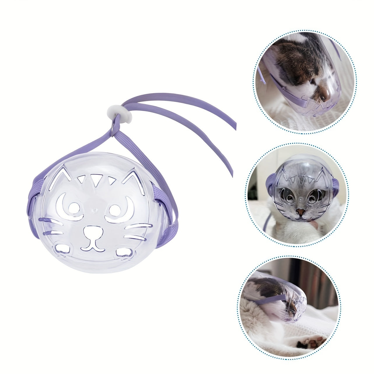 Sozlanadigan plastmassa mushuk taqishi, oson yopilish, bardoshli material, kichik, o'rta, katta