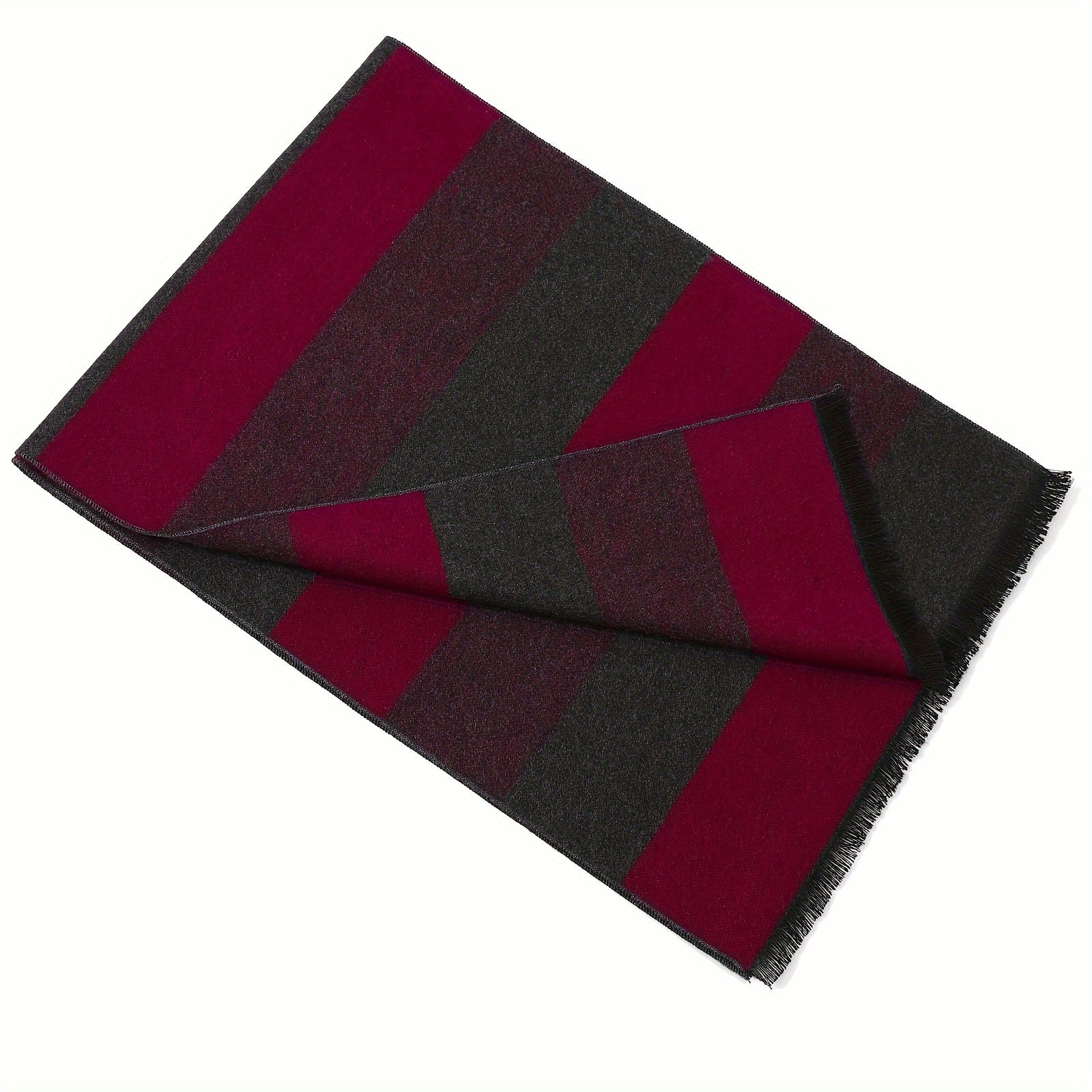 Men's Faux Cashmere Scarf Plaid Print Windproof Warm Fall Winter Accessories