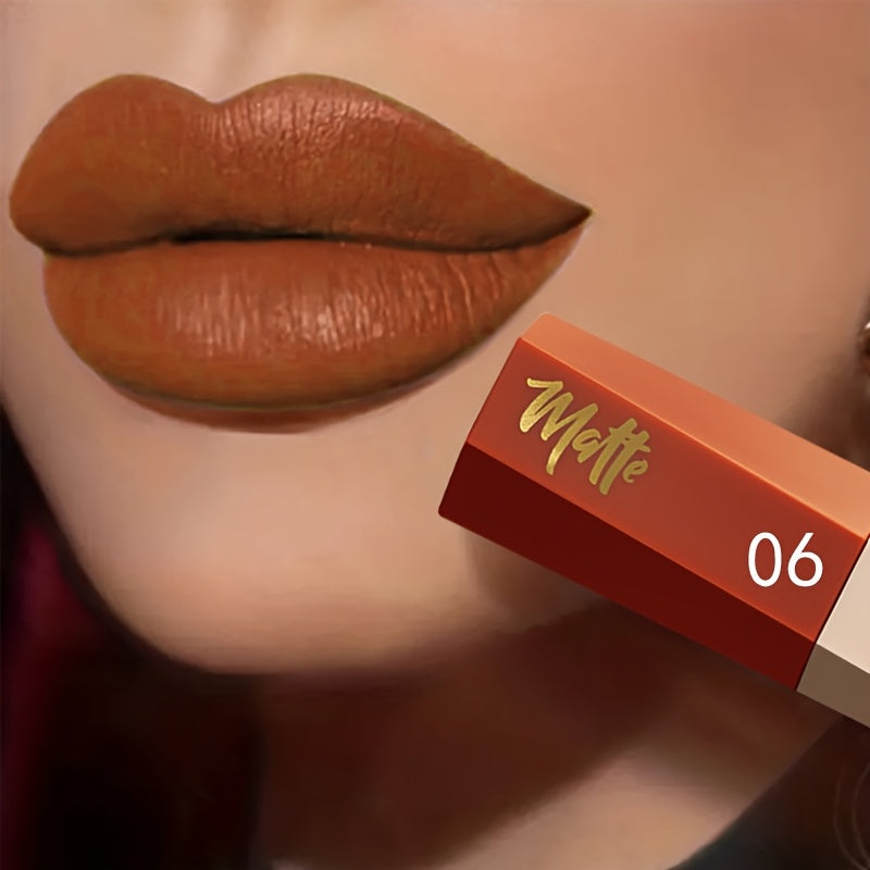 Tinte de labios mate impermeable para mujer, de larga duración, con acabado nude