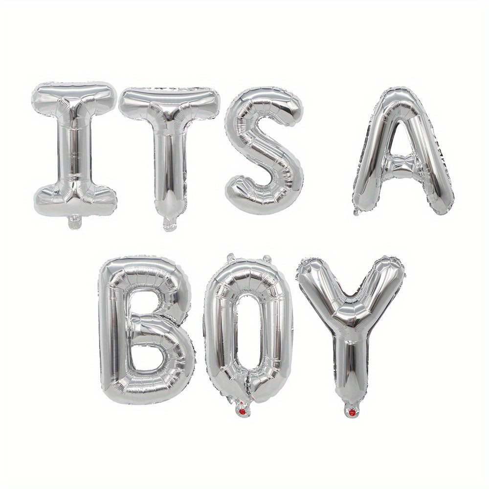 40.64cm Baby Shower Balloon Banner for Gender Reveal Party with "It's A Boy," "It's A Girl," and "Oh Baby" Foil Balloons