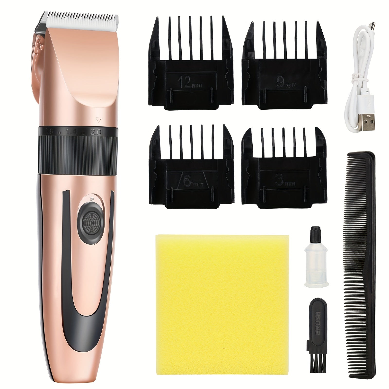 Rechargeable cordless men's haircut kit for home or salon use portable clippers