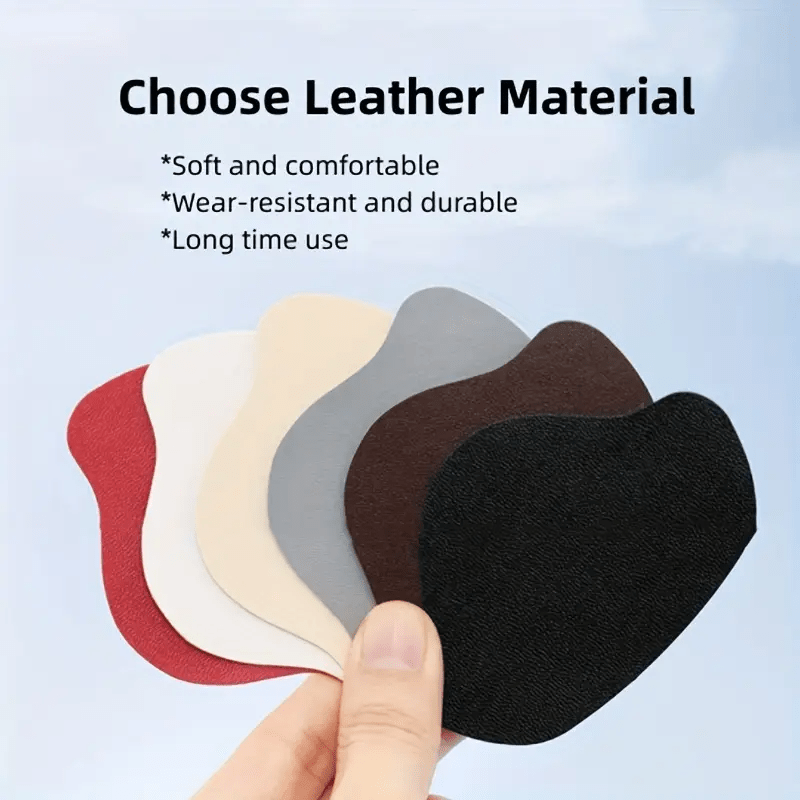 6pcs Large Microfiber Shoe Heel Repair Patches Self-Adhesive for Torn Shoes